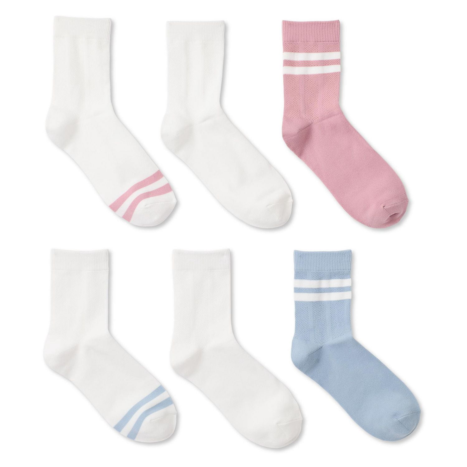 Athletic Works Women's Mid-Crew Socks 6-Pack