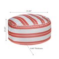 thumbnail image 2 of Boston Extérieur Cabana Stripe Pouf Pouf Orange 22 X 22, 2 of 3