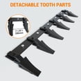 thumbnail image 1 of Barre à Dents de Seau pour Chargeur de Tracteur, Acier Allié Robuste avec 6 Dents Remplaçables, Conception à Boulonner Résistante à la Rouille, Convient aux Seaux de 48 Pouces 60 Pouces 72 Pouces, Noir Ou Noir et Vert, 1 of 8
