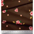 thumbnail image 3 of Soimoi Tissu Poly Georgette Imprimé Feuilles & Roses Tissu de Couture au Mètre 52 Pouces de Large, 3 of 3