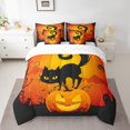 thumbnail image 2 of YST 7-Piece Halloween Black Cat Comforter Set, Queen, Pumpkin Decorations, Cartoon Spider Web, Polyester, 2 of 5