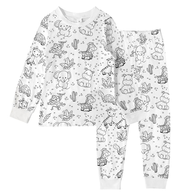 Pyjama Coloriage Peint à la Main Ensemble Interactif pour Enfants Jouer et Se Porter