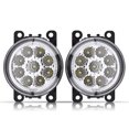 thumbnail image 3 of Automotive Instrumentation Panel High Beam Indicat  9 Led Car Round Front Fog Lamp Drl Daytime Running Light  White, 3 of 8