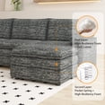 thumbnail image 3 of 108" Extra Large Modular Sectional Sofa with Ottoman - L-Shaped Cloud Couch, Chenille Upholstery, Removable Washable Covers, Spacious and Comfortable for Living Room or Apartment, Charcoal, 3 of 6