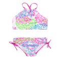 thumbnail image 1 of 2Pcs Kids Girl Tie Dye Bikini Set Fish Scale Ruffle Halter Swimsuit Toddler One Shoulder Bathing Suit Summer Outfits Set, 1 of 6