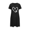 thumbnail image 4 of Rbaofujie Chemises de Nuit pour Filles Chemise de Nuit Courte Surdimensionnée pour Femmes Imprimée à Col Rond et Manches Courtes Robe Pantalon de Pyjama pour Femmes, 4 of 4