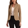 thumbnail image 1 of INSPIRE CHIC Blazer de Travail pour Femme Col à Revers Veste à Manches Longues Blazer de Complet Kaki Foncé m, 1 of 6