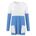 thumbnail image 4 of Diufon Fall Tunics for Women Trendy Color Block Blouses Round Neck Long Sleeve Tops with Pockets, 4 of 4