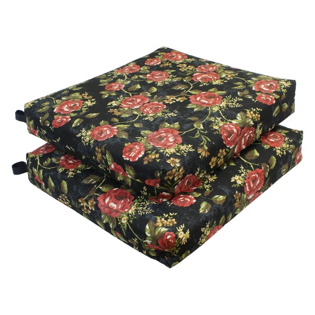 Blazing Needles Coussin de Chaise Intérieur, 20 Pouces x 19 Pouces, Rose Minuit 2 Unités