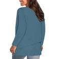 thumbnail image 3 of Hauts à Manches Longues pour Femmes Couleur Unie Col Rond T-Shirts Décontractés Automne Hiver T-Shirts Basiques, 3 of 6