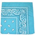 thumbnail image 1 of Set of 120 Mechaly Paisley Polyester Bandanas - Bulk Wholesale (Turquoise), 1 of 2