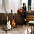 thumbnail image 3 of Multi Guitar Stand Rack, Folding Multiple Guitars Stand, Portable Guitar Holder, Guitar Display Holder for Guitar & Bass, Studio & Home  (5 Holder/7 Holder), 3 of 7