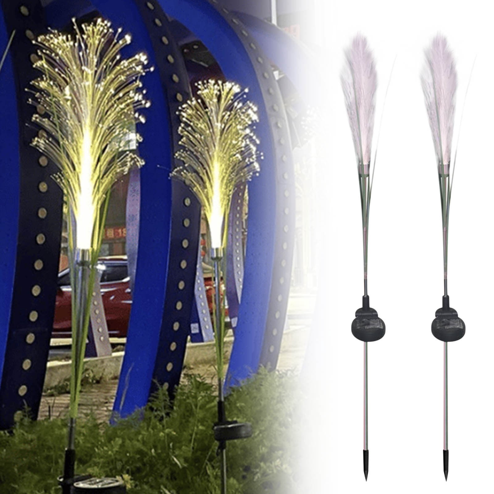 RKSTN Outdoor Lights Solar Garden Lights - New Upgraded Solar Swaying Light, Fiber Light, Sway By Wind, Solar Outdoor Lights, Yard Patio Decoration (2 Pack) Outdoor Garden Lights