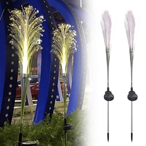 RKSTN Outdoor Lights Solar Garden Lights - New Upgraded Solar Swaying Light, Fiber Light, Sway By Wind, Solar Outdoor Lights, Yard Patio Decoration (2 Pack) Outdoor Garden Lights