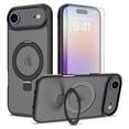 thumbnail image 1 of Asuwish Phone Case for iPhone 17 Air 6.5 inch Tempered Glass Screen Protector Magnetic Folding Stand Frosted Translucent Rugged Shockproof Protective Cell Cover i Phone17 i17 17Air Women Men Black, 1 of 7