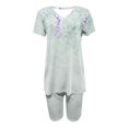 thumbnail image 4 of Blouses pour Femmes, Ensembles de Blouses Décontractées à Manches Courtes Imprimées et Col en V pour Femmes, 4 of 4