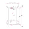 thumbnail image 2 of CorLiving Fort Worth Engineered Wood Round Top Indoor Side Table with C-Shaped Steel Base, White Marbled, 2 of 5