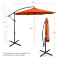 thumbnail image 2 of Costway  10 FT Patio Offset Umbrella w/8 Ribs Cross Base Tilt Orange, 2 of 10