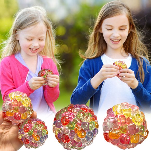 Vacemry 2Pcs Stress RelieverToys, Soft Rubber Pinch Beads Fidget SensoryToysforKidsAdults, Anxiety Relief DeskToysfor Office Study Home, Hand Therapy Squeeze Ball for Autism ADHD Focus