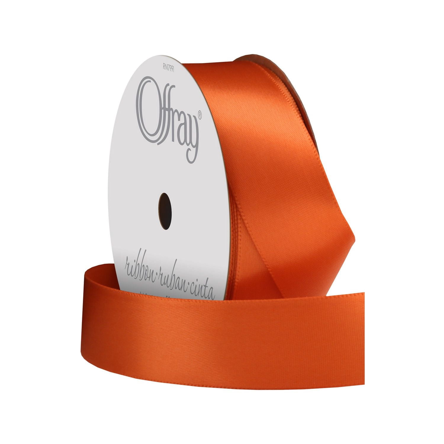 Ruban citron satiné simple face Offray 7/8" x 18', 1 chacun