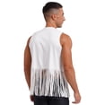 thumbnail image 2 of TiaoBug Gilet à Franges de Cowboy pour Homme Sans Manches Veste Cardigan Hauts Western de Cowboy Blanc TTG, 2 of 24