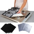 thumbnail image 3 of 4 Pcs Doublure de Protection Carrée en Feuille pour Plaque de Cuisson au Gaz Réutilisable, Nettoyage Facile, 3 of 10