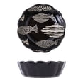 thumbnail image 1 of Qeeadeea Petit Plat Rond de Cuisson, Ensemble de 2, Moule à Tarte en Céramique Coloré, Assiette à Tarte Ronde en Céramique - Noir - Poisson, 1 of 7