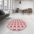 thumbnail image 4 of Ahgly Company Machine Washable Indoor Round Transitional Light Rose Pink Area Rugs, 4' Round, 4 of 7