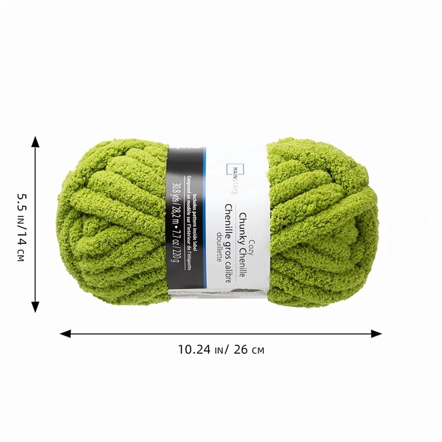 MS Chenille Gros Calibre Chartreuse Fil Polyester
