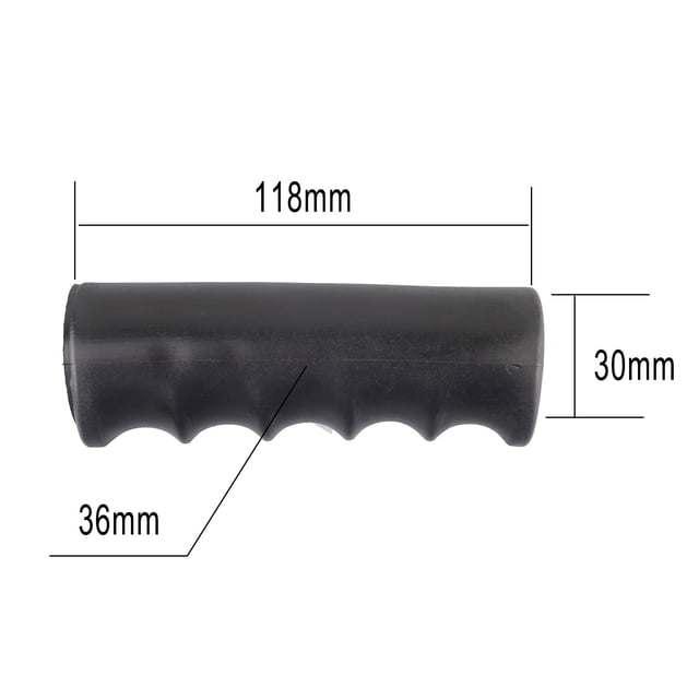 2 Pcs Poignées en Caoutchouc pour Brouette, Tubes Ronds Poignées de Remplacement Noires 118 x 30 mm