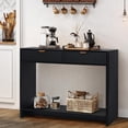 thumbnail image 3 of WIRRYTOR Table Console avec Rangement, Table de Canapé Moderne pour Salon, Table de Canapé Étroite avec 2 Tiroirs en Bois et Tablette de Rangement Ouverte, Noir, 3 of 7