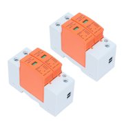AC Photovoltaic Surge Protector, 2Pcs AC 420V 2P Surge Protector SPD Surge Protective Devices AC Arrester Protector Home Circuit, Surge Protectors