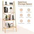thumbnail image 4 of Gymax 2PCS 4-Tier Bamboo Ladder Bookshelf 58'' Display Shelf Storage Rack Plant Stand, 4 of 9