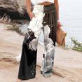 thumbnail image 2 of Pantalon Grand à Taille Élastique Mode Décontractée pour Femmes, Pantalon à Fleurs Colorées Imprimées avec Poches, Pantalon en Lin pour Femmes, Pantalon Habillé Décontracté pour Femmes, Pantalon Extensible Décontracté pour Femmes Grande Taille, 2 of 4