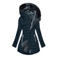 thumbnail image 2 of Amzcrzy Vestes pour Femmes Veste à Capuche à Manches Longues Unie Mode Rembourrée Hauts à Manches Longues pour Femmes Vêtements pour Femmes Hauts pour Femmes, 2 of 4