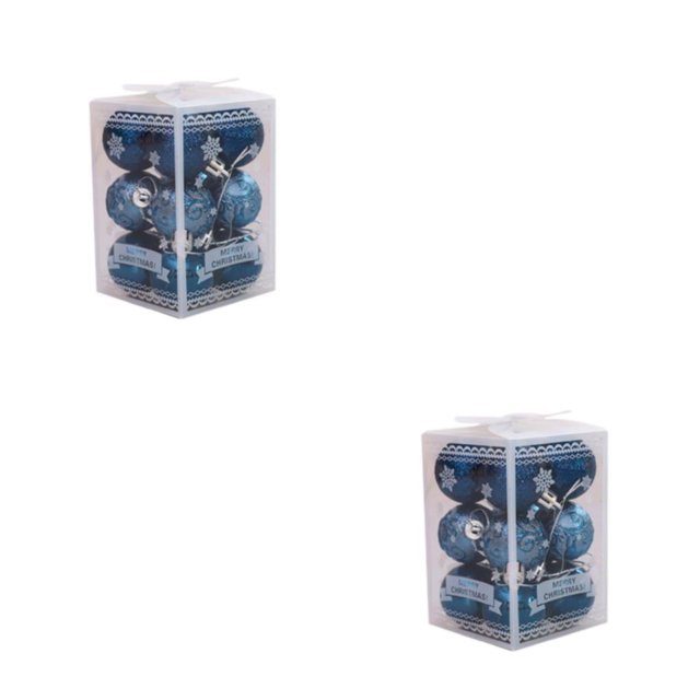 Transemion 12piece Christmas Balls Enought Quantity For Beautifully Decorated Festive Tree dark blue 2Set