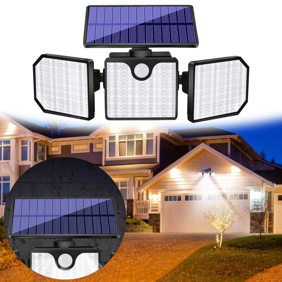 230 LED 2200LM Solar Motion Sensor Light, IP65 Waterproof Outdoor Security Light with 3 Adjustable Heads, Portable Foldable Wall Sconce for Garden Patio Driveway