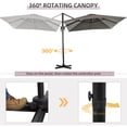 thumbnail image 4 of Outsunny 8'x8' Square Patio Hanging Offset Umbrella Light Grey, 4 of 10