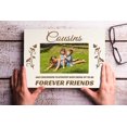 thumbnail image 2 of Darling Souvenir Made With Love Engraved Table Top Photo Frame Wooden Cousins Quotes White Picture Frame Gift For Brothers Day, 4x6 Inches Horizontal Photo Size, 2 of 6