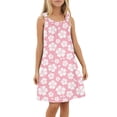 thumbnail image 4 of WEIYLL Robes de Fille Plage Couverture de Bain Sans Manches Imprimé Fleur de Palmier Volants Robe Rose 5-6 Ans, 4 of 4