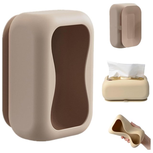 Suction Cup Tissue Storage Rack Paper Towel Container Wall Mounted Silicone Tissue Dispenser Fashionable Tissue Box Fashionable Tissue Box