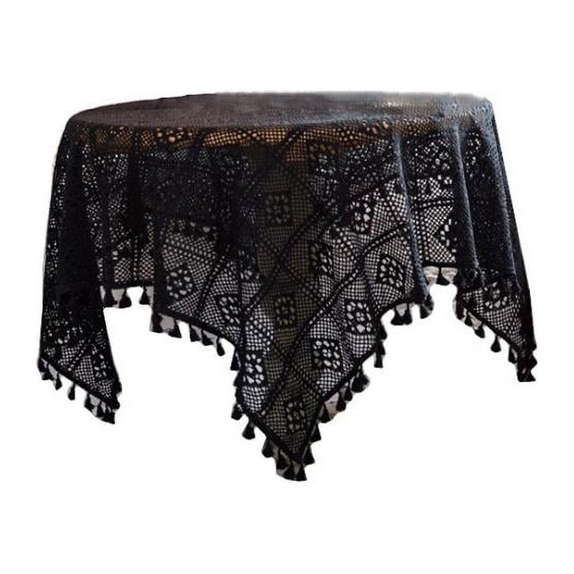 Abbracc 1pc Tassel Tablecloth Table Cloth Beautiful Washable for Outdoor Dining Room 180×180CM