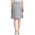 thumbnail image 3 of Unique Bargains Women's Stripes Button Front Elastic Back A Line Midi Skirt, 3 of 7