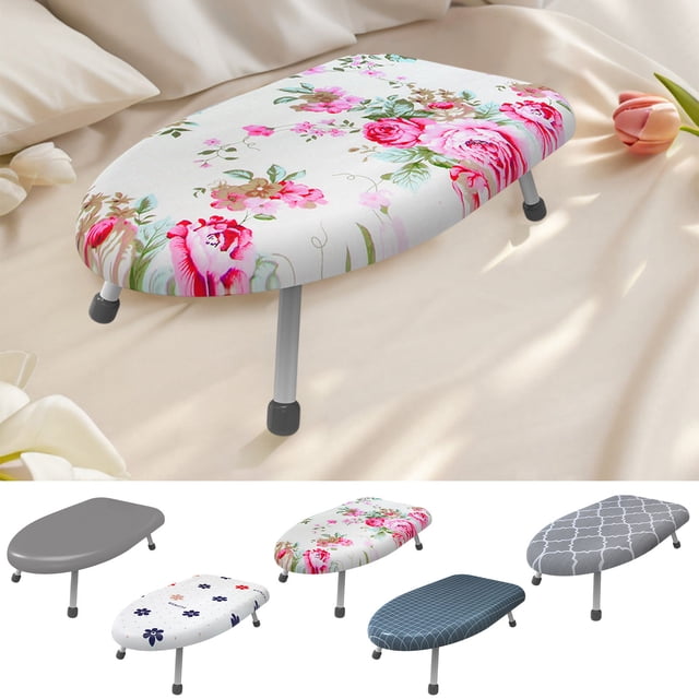 LSLJS Tabletop Ironing Board Small Ironing Board with Iron Folding Iron Board Extra Thick Cover Portable Tabletop Ironing Board with Non Slip Feet