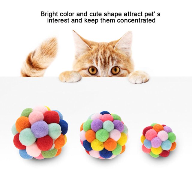 Balles Colorées en Laine Douce et Légère, Jouets Interactifs, Jouet Interactif pour Chaton