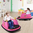 thumbnail image 3 of Gymax Voiture Tamponneuse 6 V pour Enfants, Jouet de Course à Rotation 360° avec Télécommande, Rose, 3 of 10