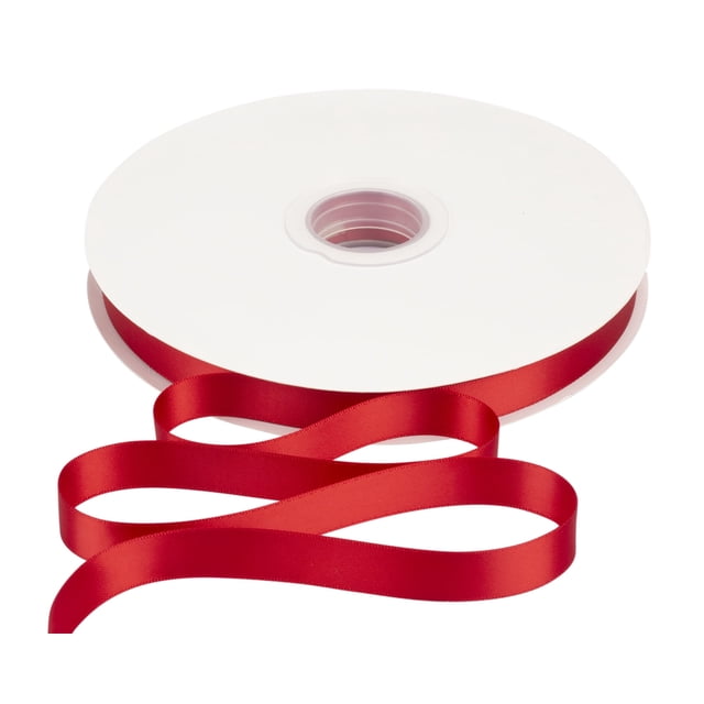 Joycrosso 5/8 Inch Red Solid Satin Ribbon, 100 Yards Double Faced Satin for Gift Wrapping Floral Bouquets Wedding Party Decoration
