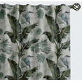 thumbnail image 2 of Vargottam Cotton Curtains for Windows - 3-in-1 Rod Pocket/Back Tab Short Window Drapes - Light Filtering Cotton Panels - Set of 2, 52"x63" - Tropical Leaves And Bird Print (Green), 2 of 8