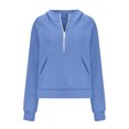 thumbnail image 3 of Half Zip Sweatshirt Women Plus Size Fleece Cropped Hoodies Pullover Fall Winter Warm Tops, 3 of 5