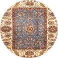 thumbnail image 1 of Ahgly Company Indoor Round Abstract Sienna Brown Oriental Area Rugs, 6' Round, 1 of 6